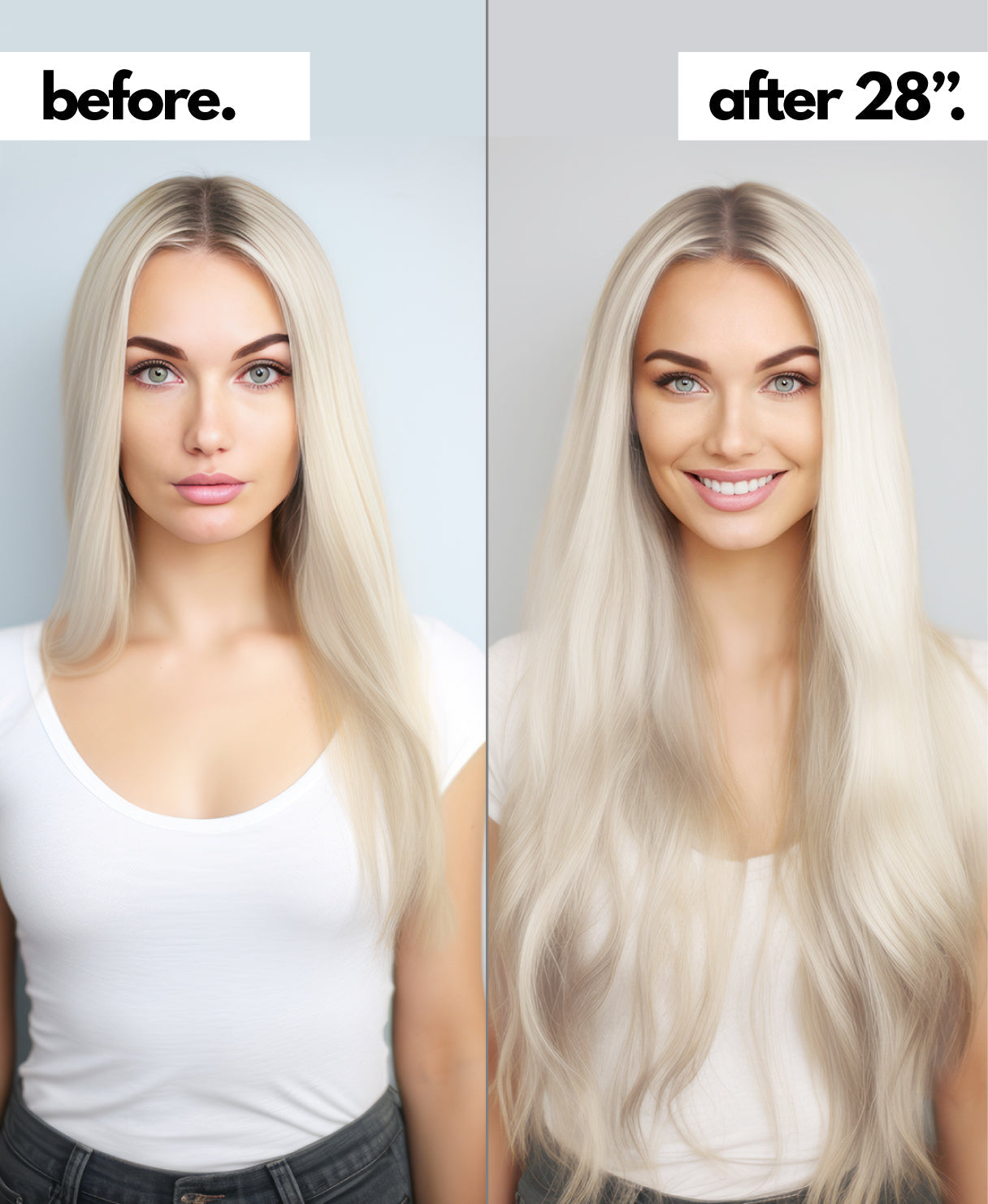 tape-in hair extensions icy blonde.