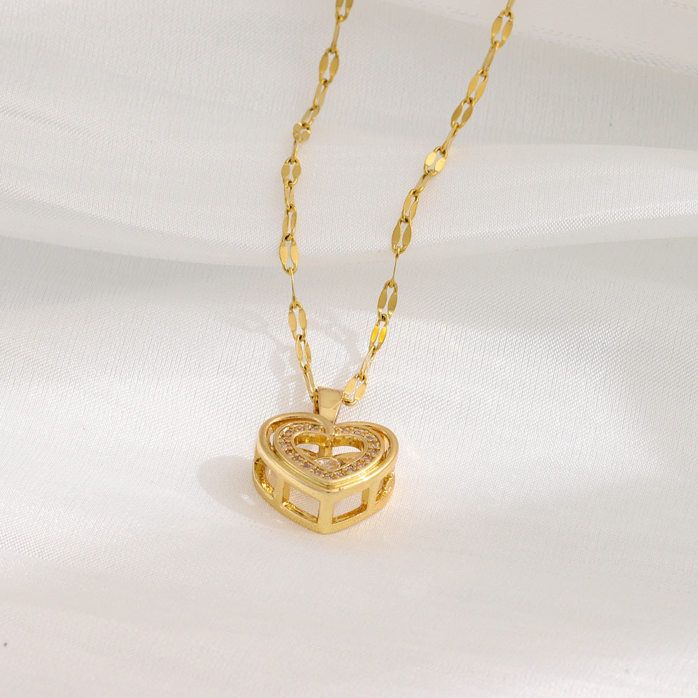 Sainishops™Double-layer Love Necklace With Rhinestones