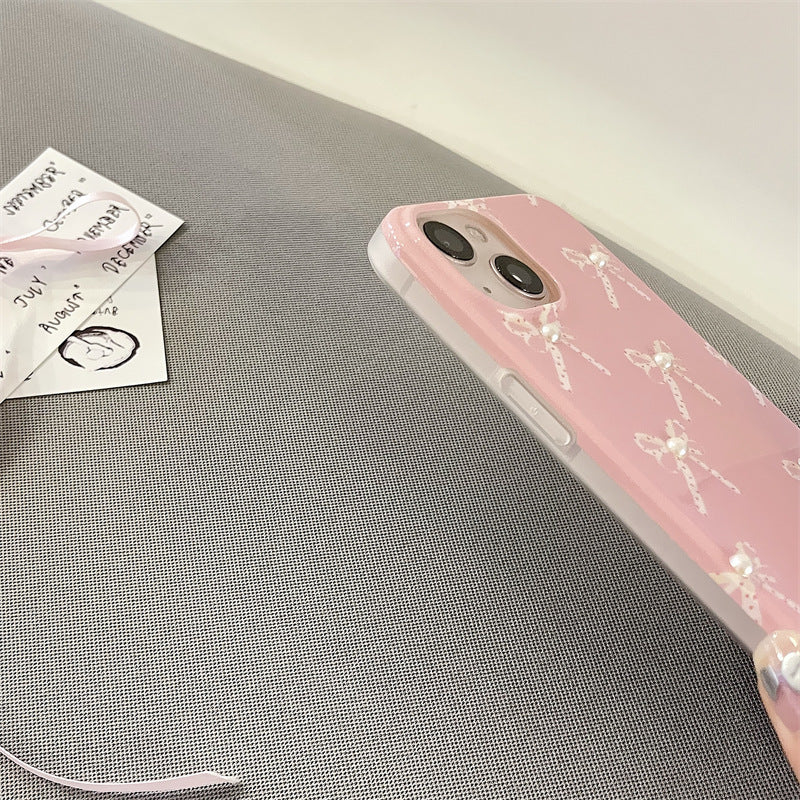 Sainishops™Girl Pearl Bow Stereo Phone Case