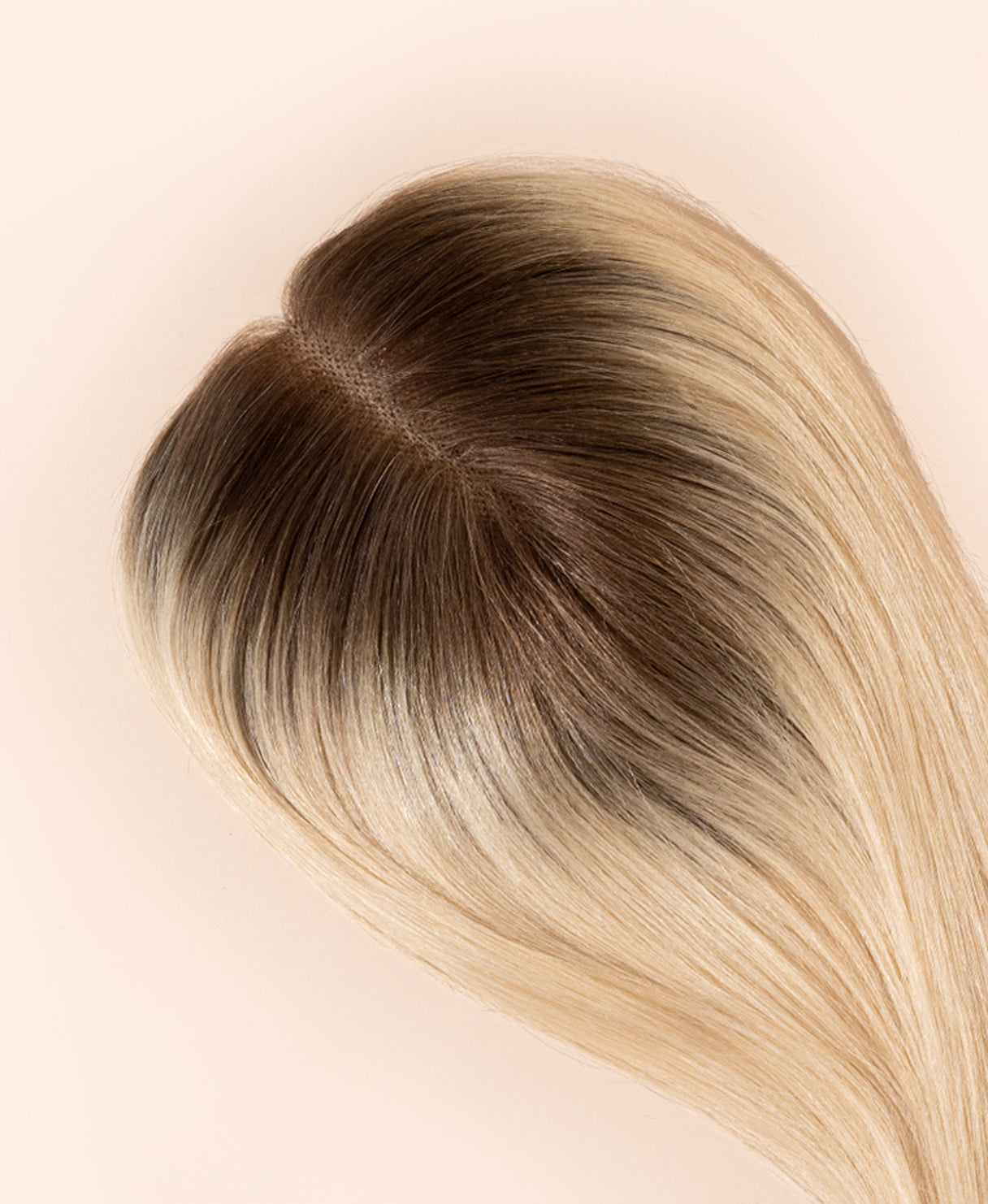 hair topper 12" rooted light blonde.