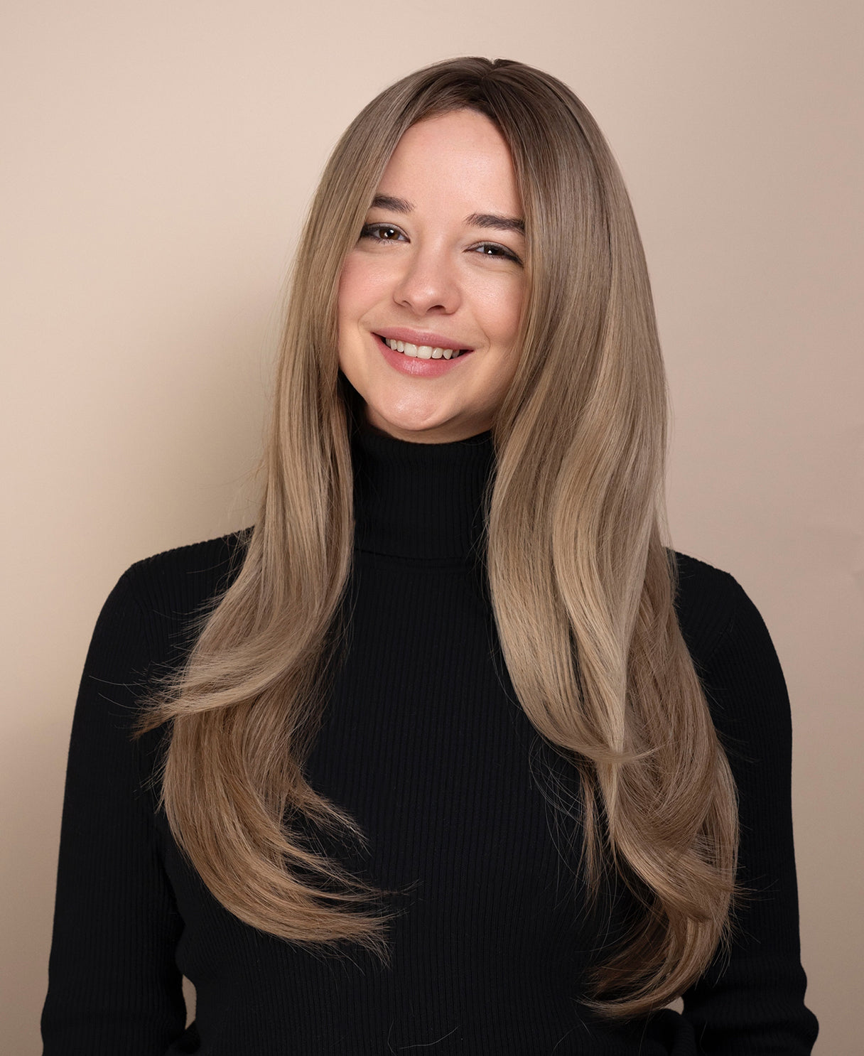 vegan fiber wig - 26" ash layered blowout.