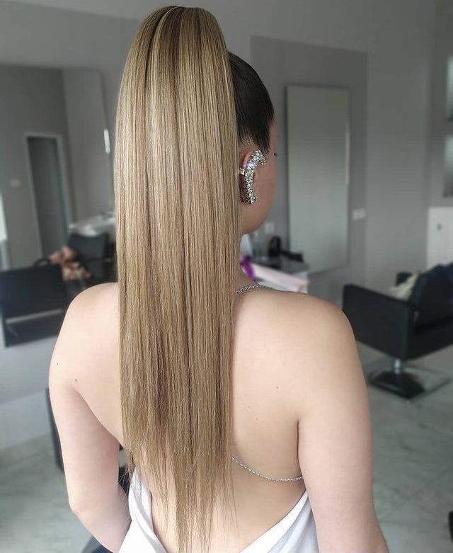 ponytail - ash blonde.