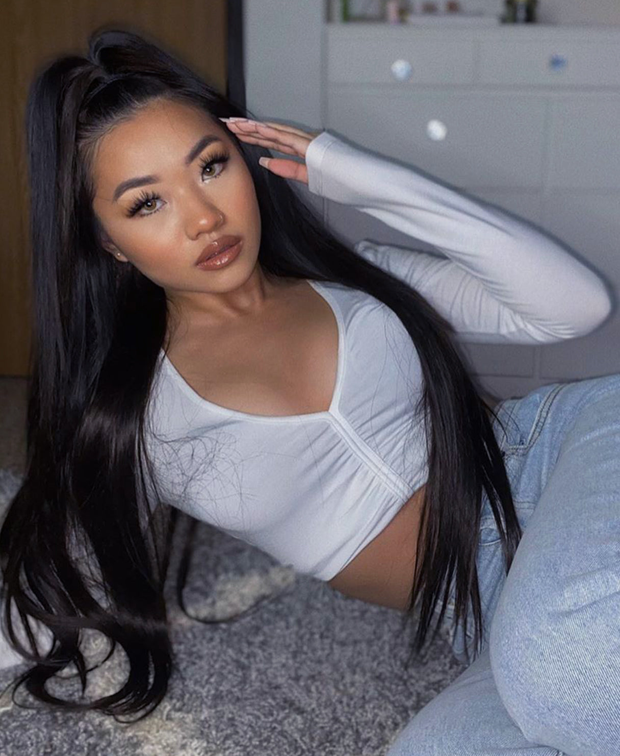 half up/half down #1 jet black.