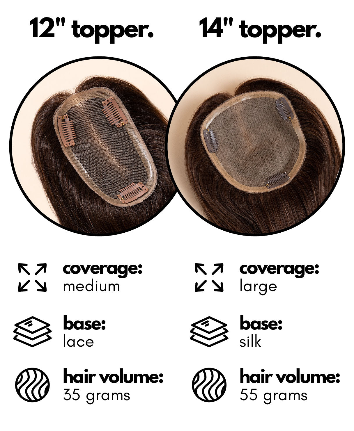 premium hair topper 14" chocolate brown.