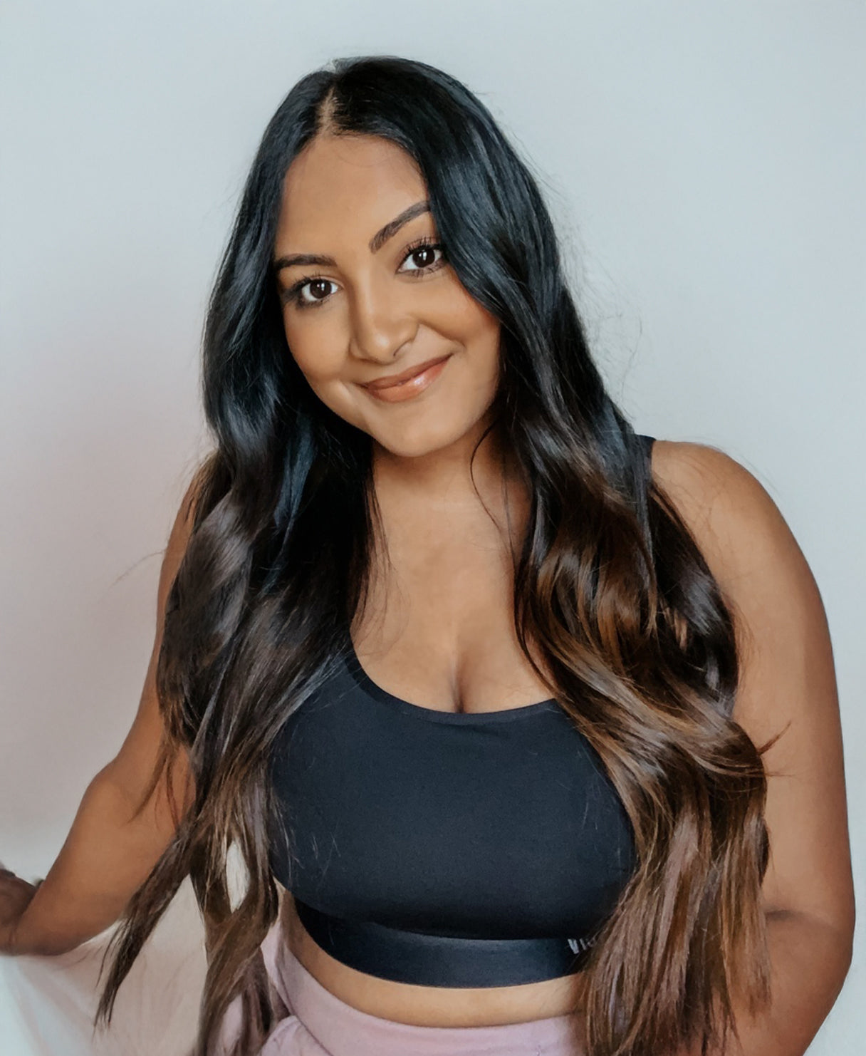 invisible clip-in hair extensions dimensional brown.