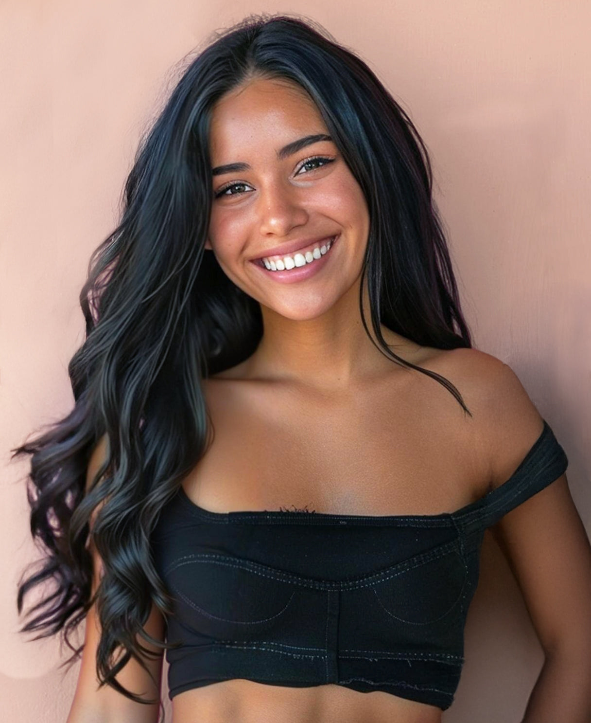 clip-in hair extensions jet black.