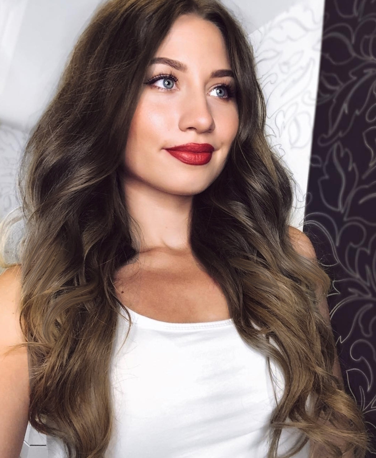 tape-in hair extensions brown melt.