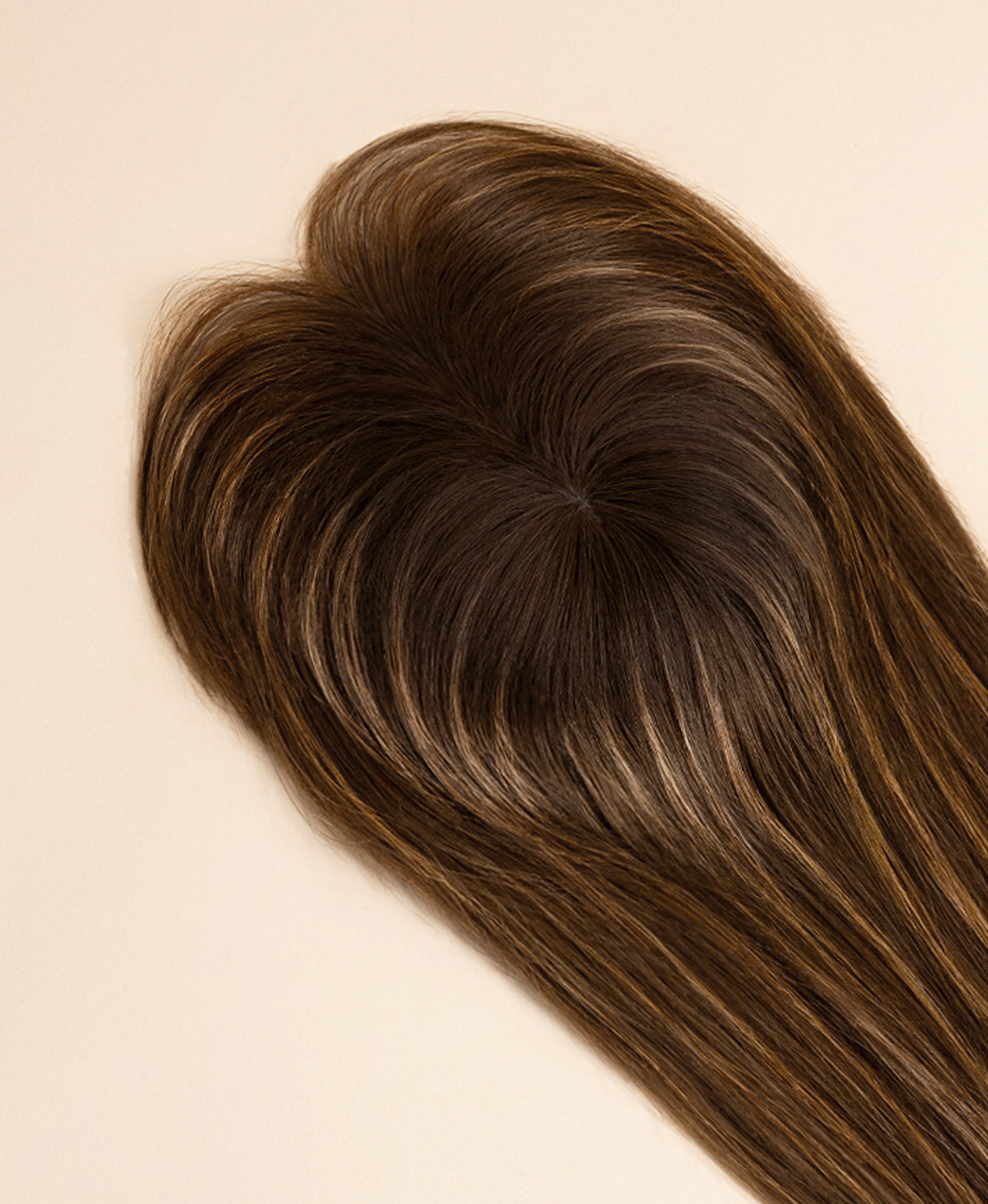 hair topper with bangs 12" brown balayage.