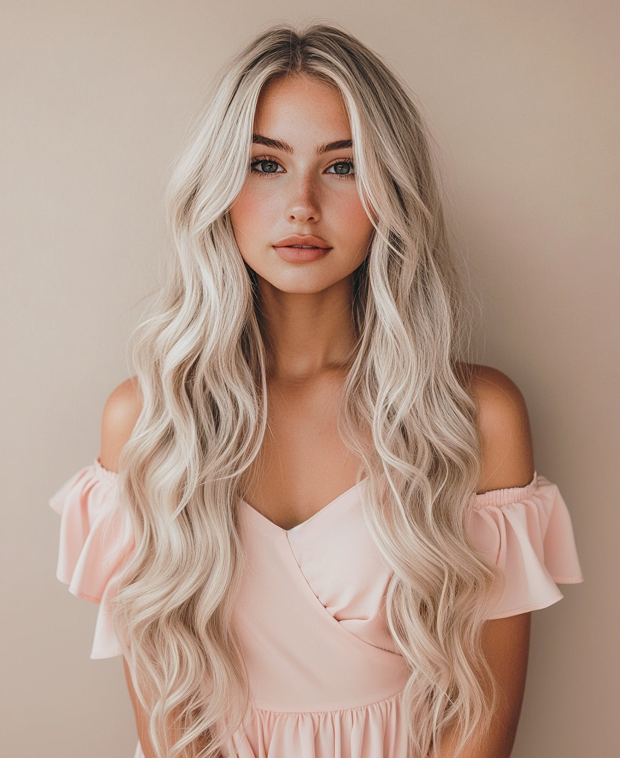 clip-in hair extensions icy blonde.