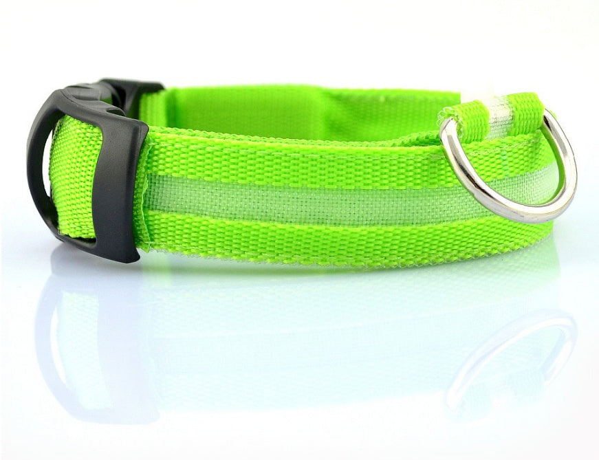 Sainishops™Nylon LED Pet Dog Luminous Collar Night Safety Flashing