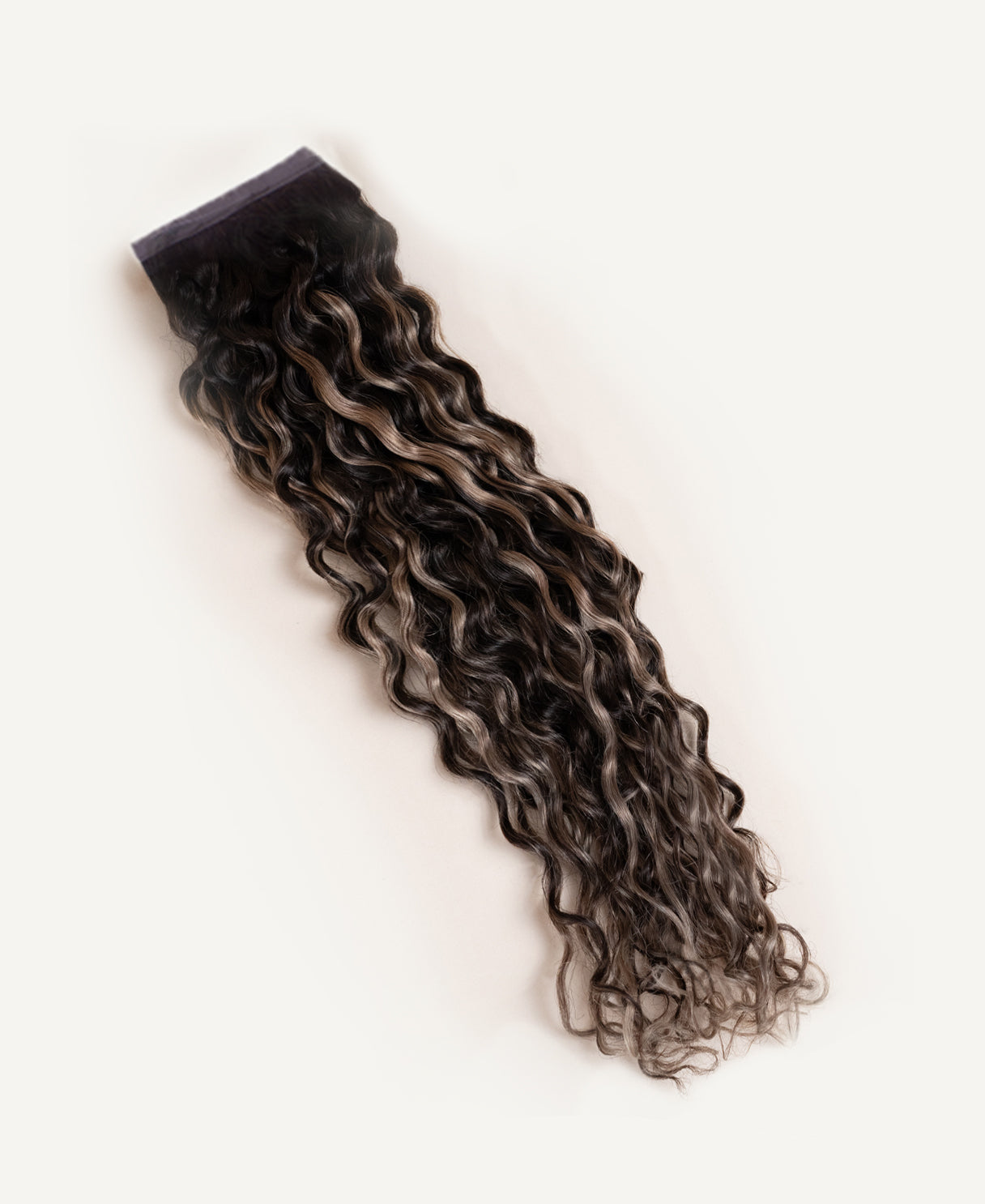 ponytail - curly(3a) ash brown balayage.