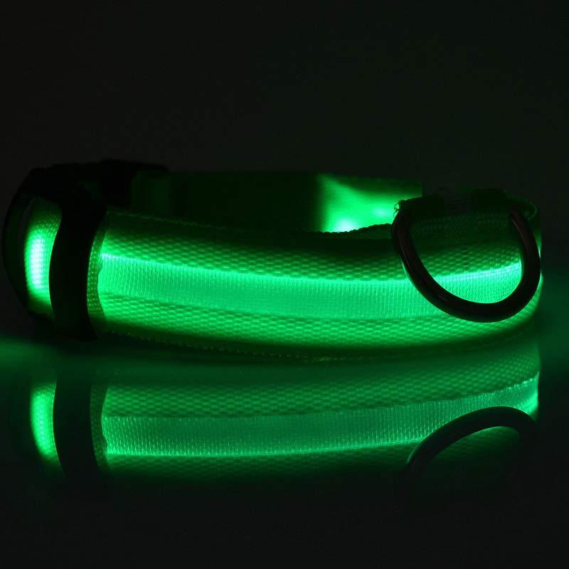Sainishops™Nylon LED Pet Dog Luminous Collar Night Safety Flashing