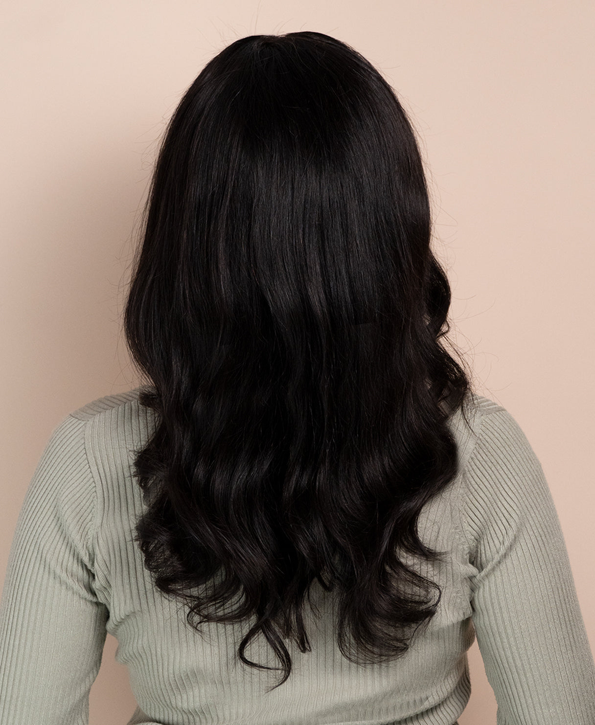 lace front human wig - 18" natural black.