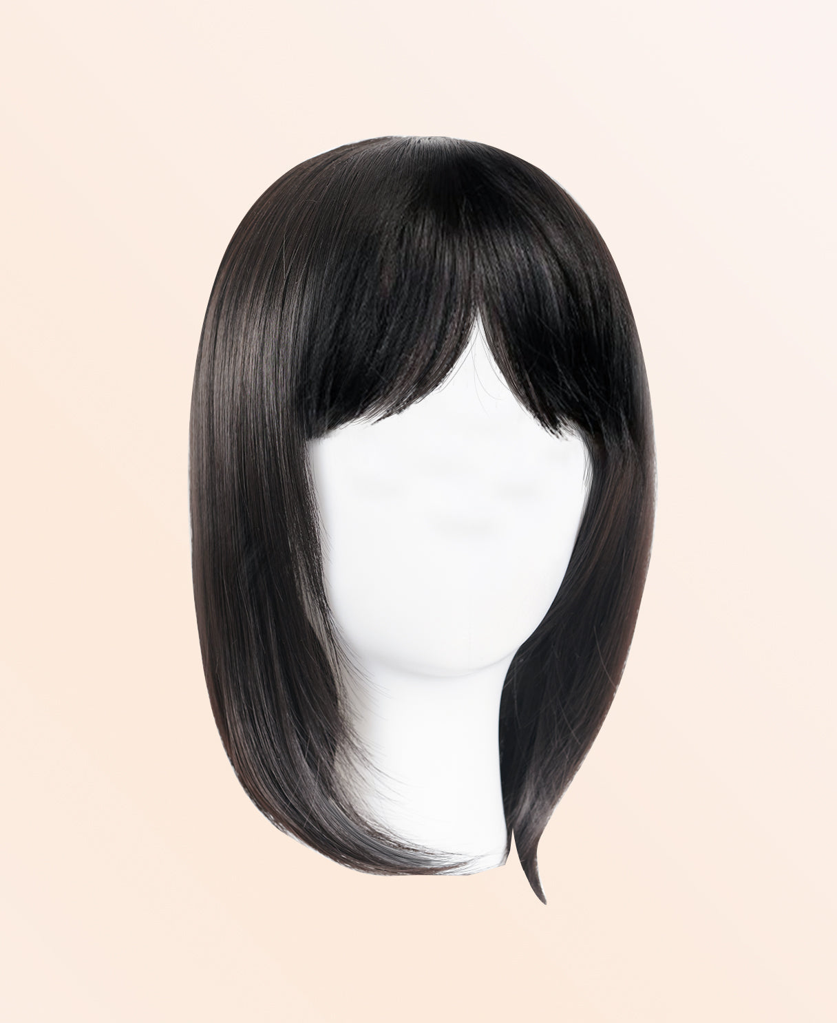 hair topper with bangs 12" natural black.