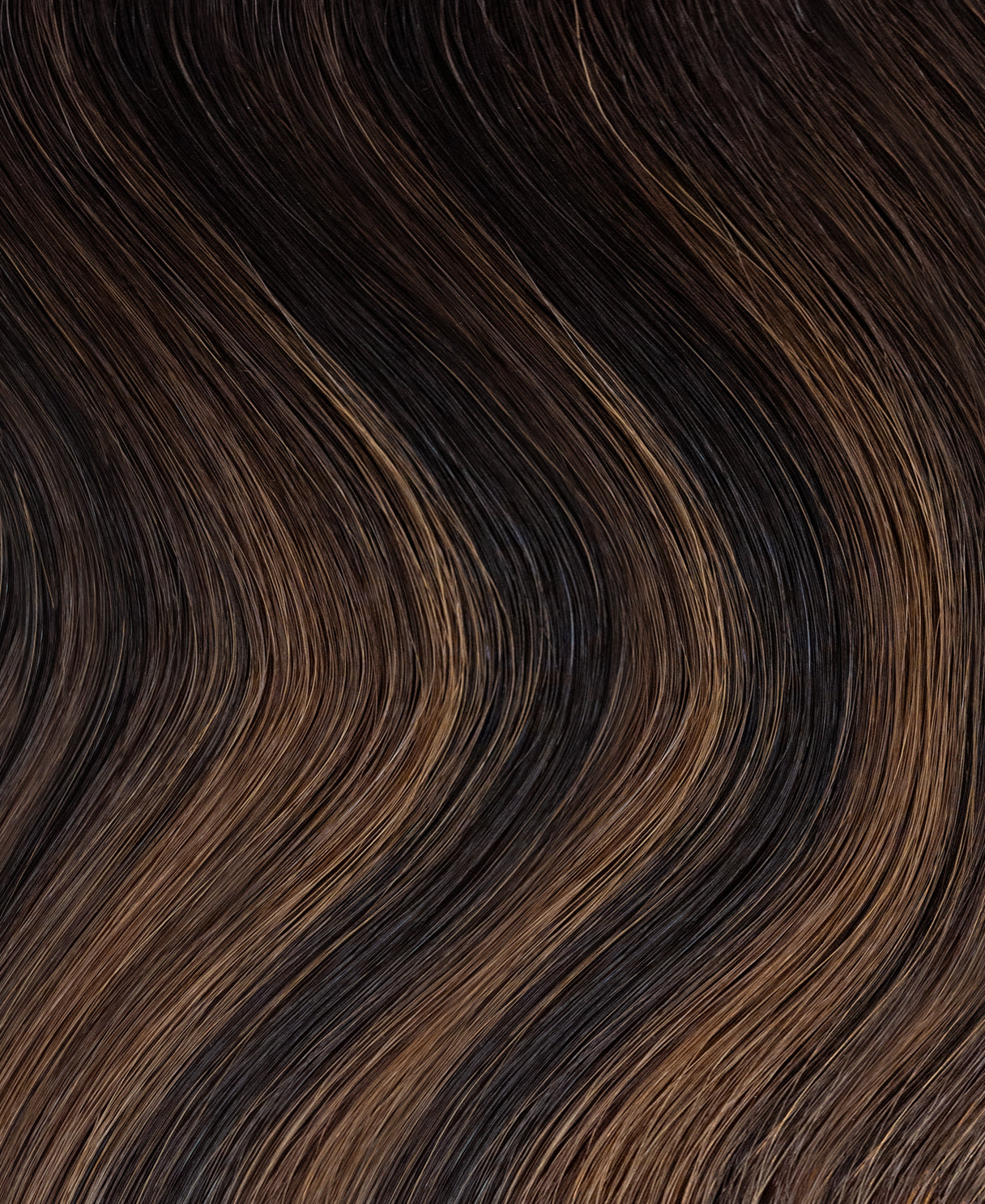 invisible clip-in hair extensions mocha balayage.