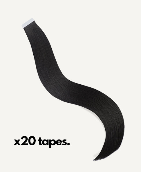 tape-in hair extensions dark brown.