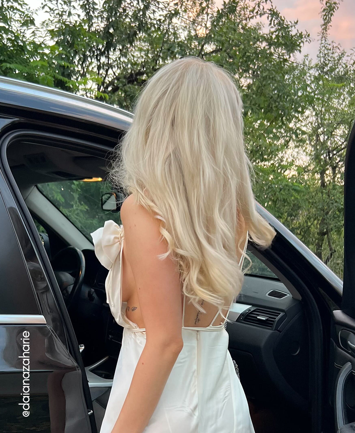 invisible clip-in hair extensions platinum blonde.