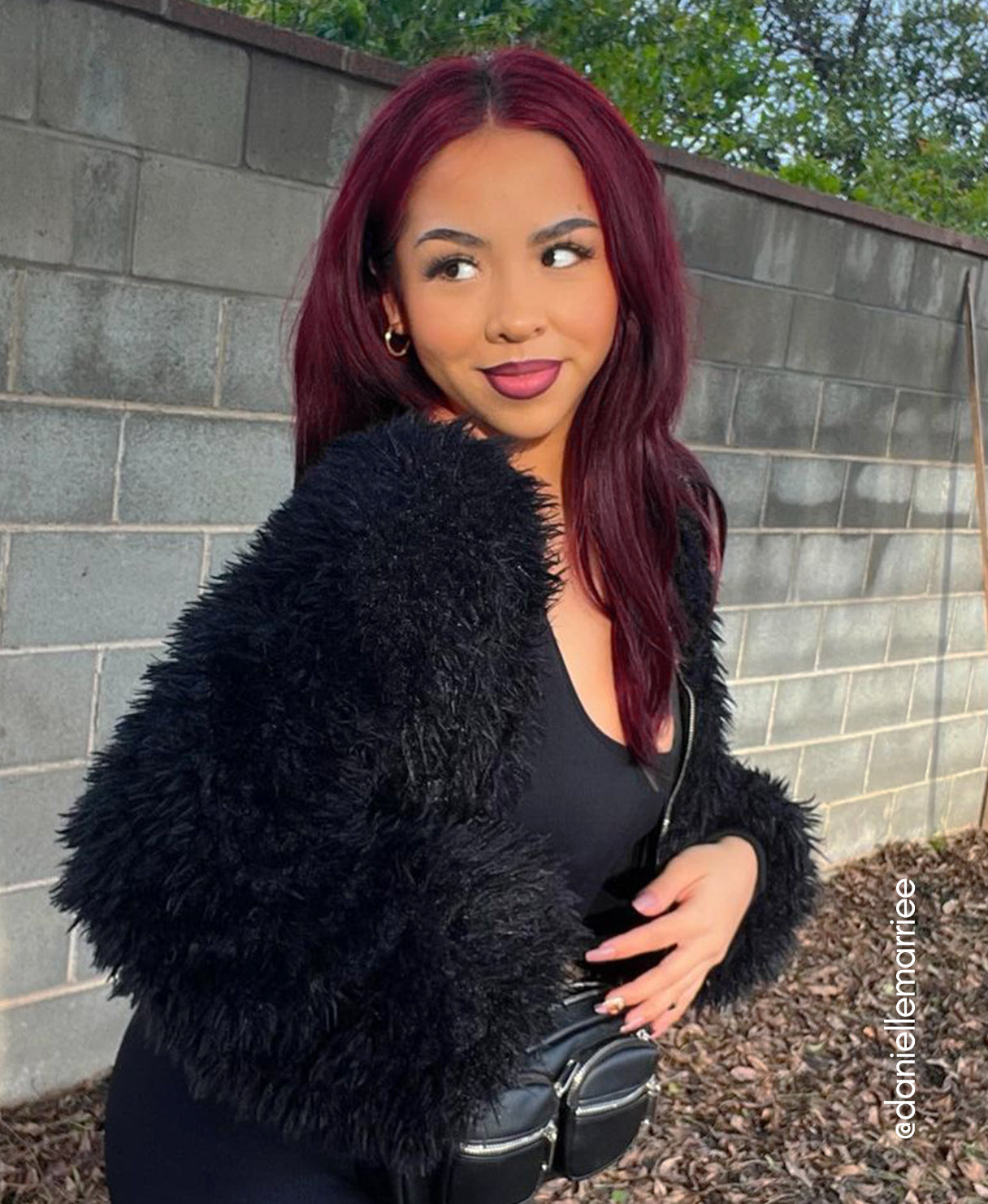 tape-in hair extensions cherry red.