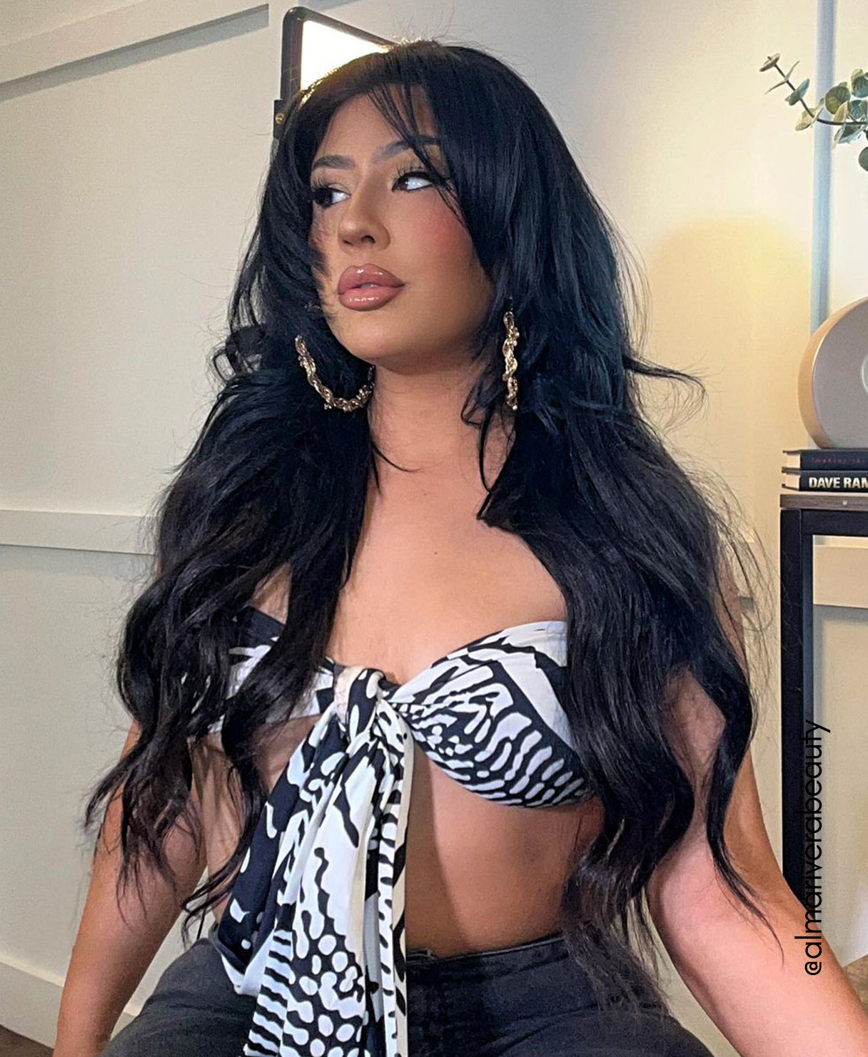 clip-in hair extensions jet black.