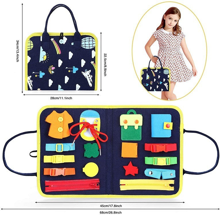 Sainishops™New Busy Book Children s Busy Board Dressing And Buttoning Learning Baby