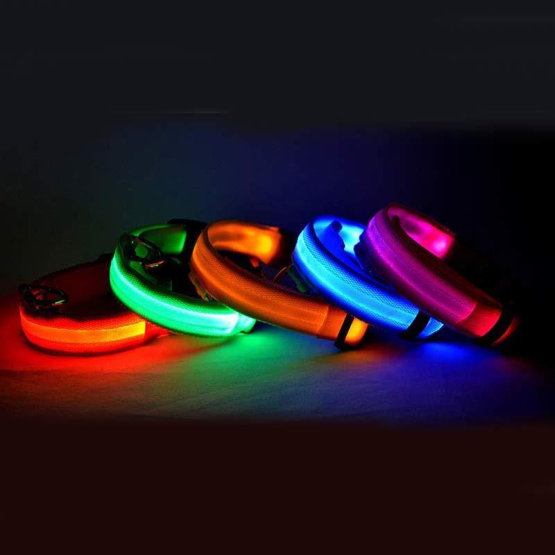 Sainishops™Nylon LED Pet Dog Luminous Collar Night Safety Flashing
