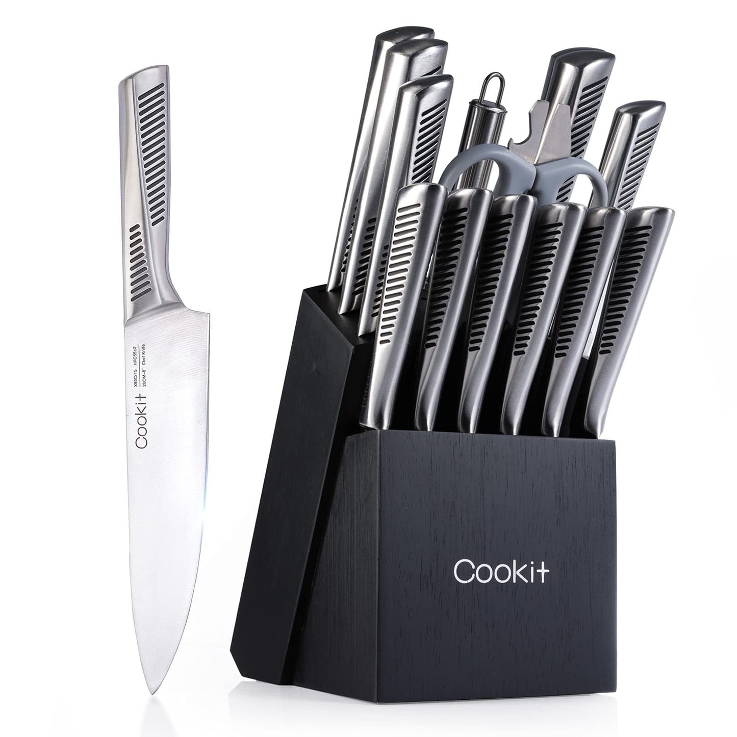 Sainishops™Kitchen Knife Set 15 Piece Knife Sets with Block