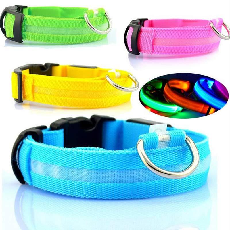 Sainishops™Nylon LED Pet Dog Luminous Collar Night Safety Flashing