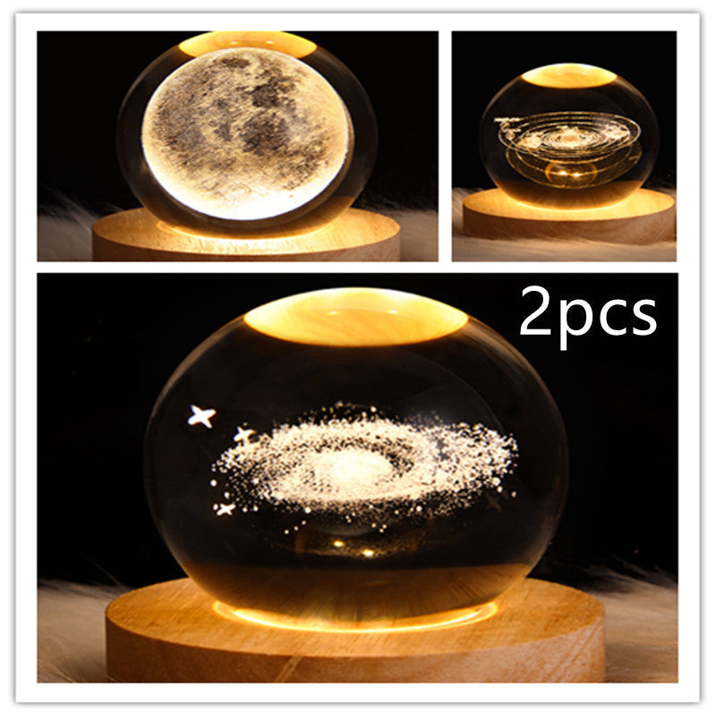 Sainishops™LED Night Light Galaxy Crystal Ball Table Lamp