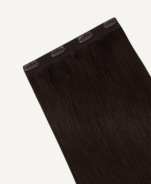 clip-in volumizer chocolate brown.