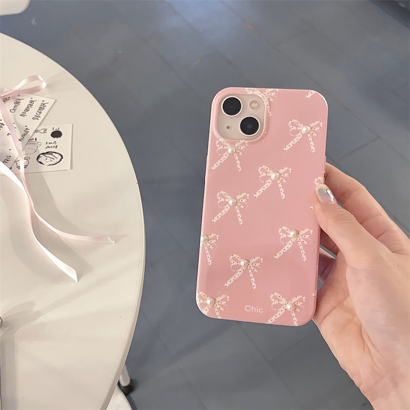 Sainishops™Girl Pearl Bow Stereo Phone Case