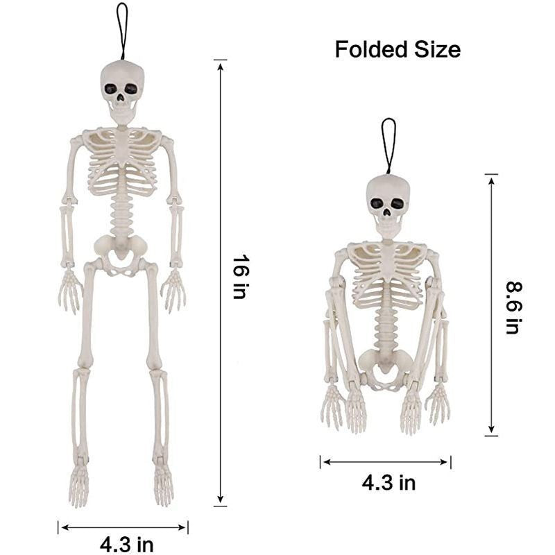 Sainishops™Halloween Simulation 40CM Skeleton Pendant Stand able Movable Joint