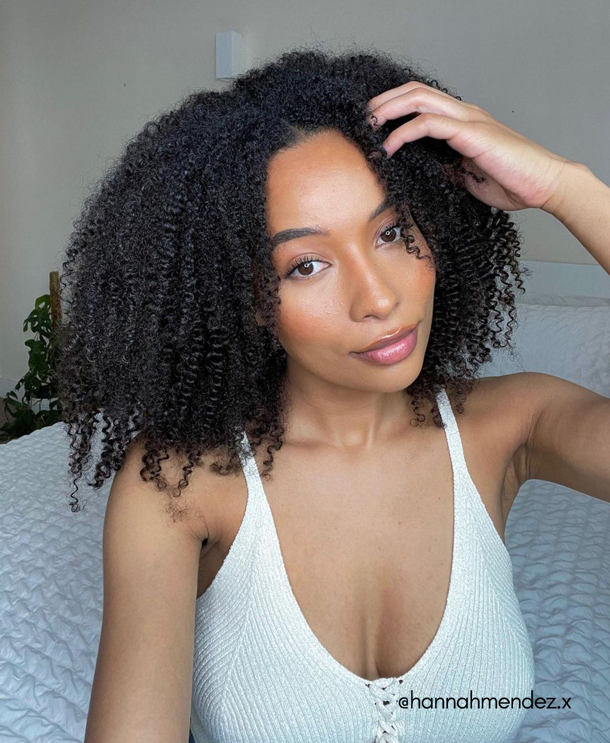 kinky (4A curls) clip-in extensions #1b natural black.