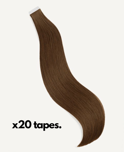 tape-in hair extensions light brown.