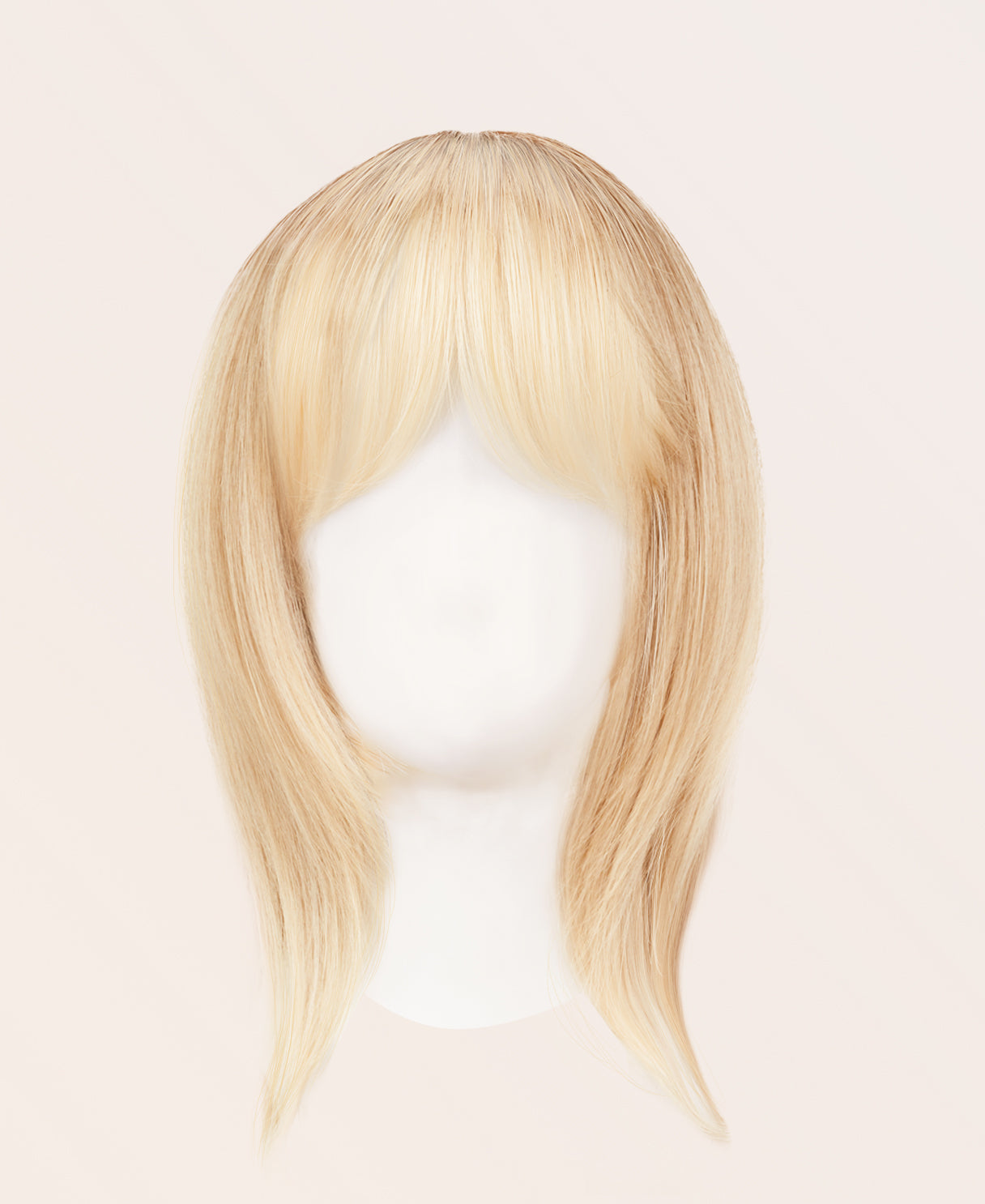 hair topper with bangs 12" platinum blonde.