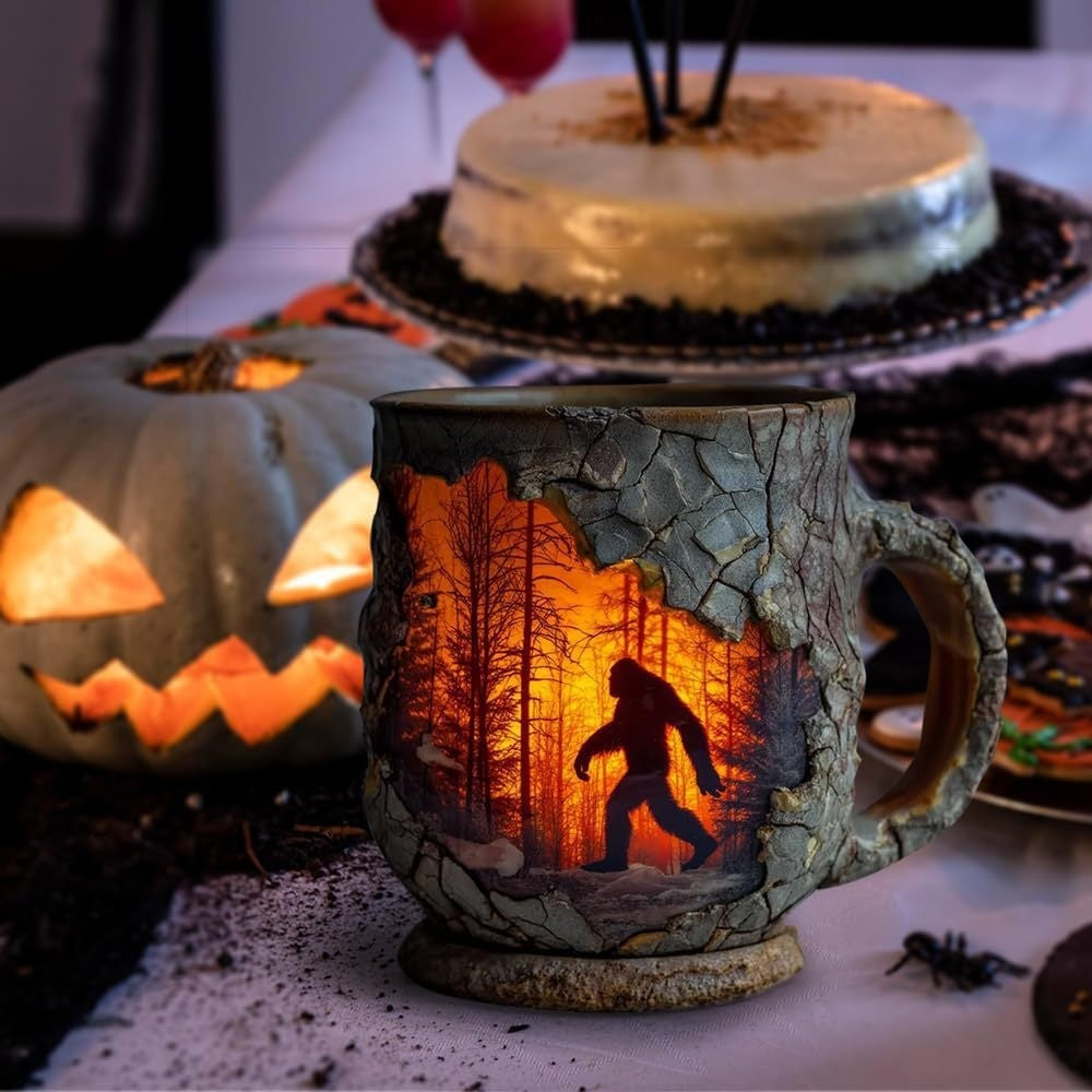 Sainishops™Resin Bigfoot Forest Flame Mark Cup
