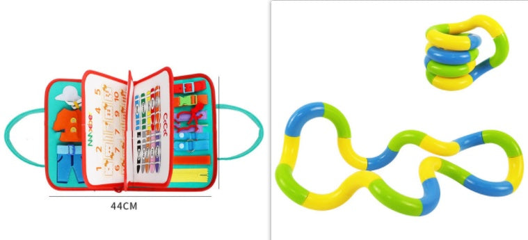Sainishops™New Busy Book Children s Busy Board Dressing And Buttoning Learning Baby