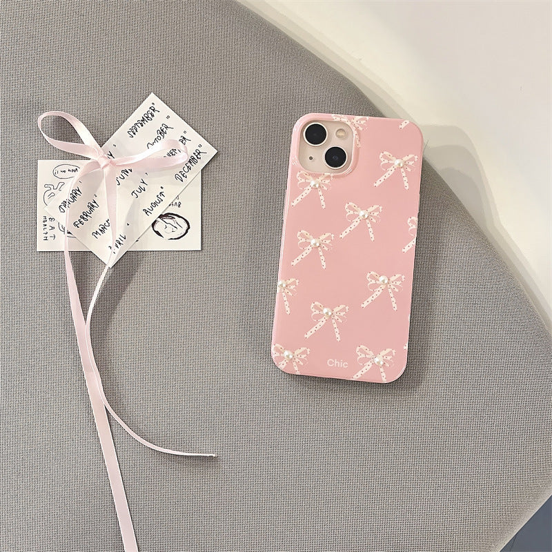 Sainishops™Girl Pearl Bow Stereo Phone Case