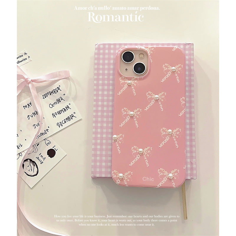 Sainishops™Girl Pearl Bow Stereo Phone Case