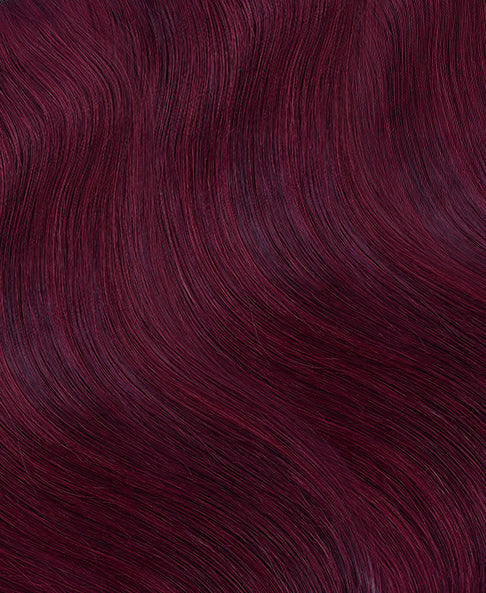 tape-in hair extensions cherry red.