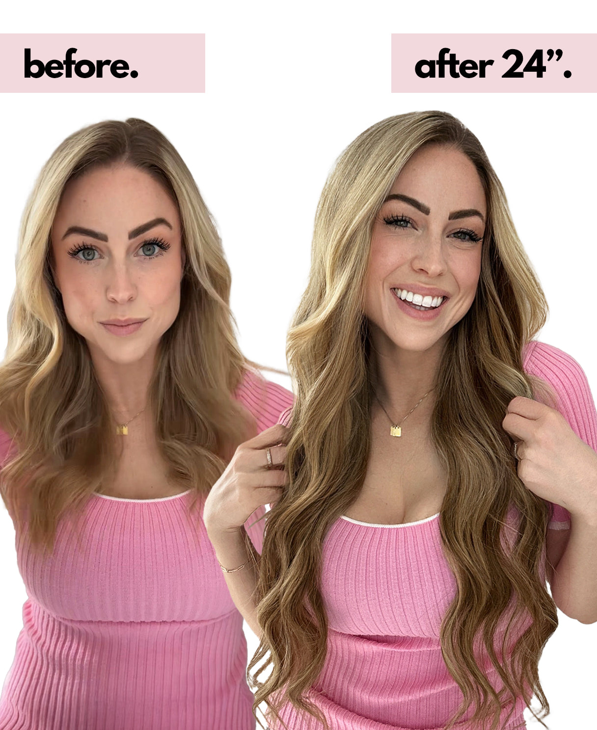 invisible clip-in hair extensions teddy blonde balayage.
