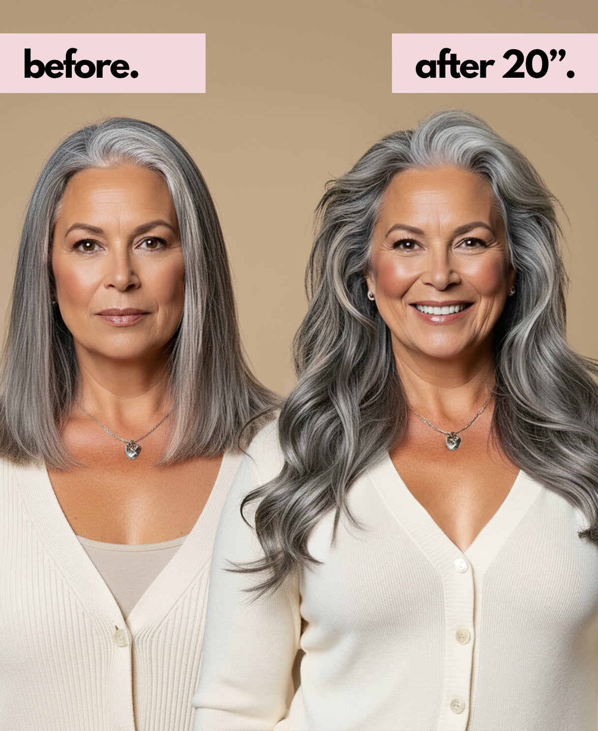 tape-in hair extensions salt & pepper.