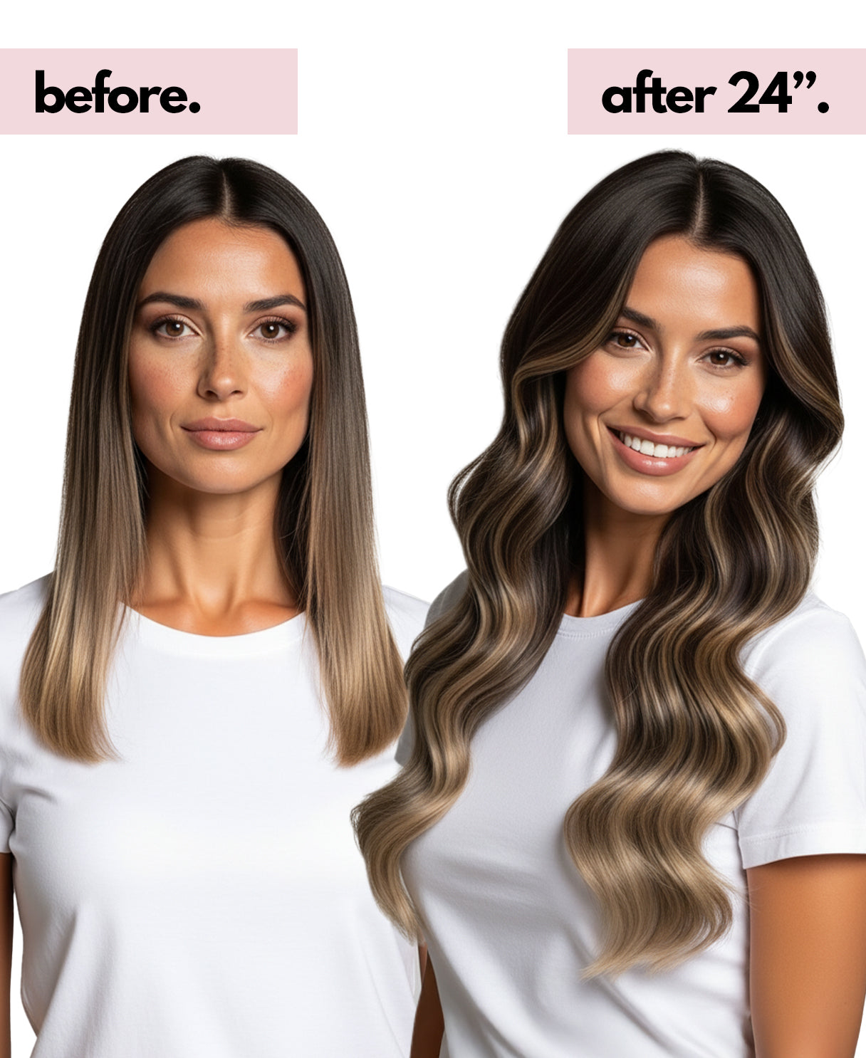 clip-in hair extensions ash brown balayage.