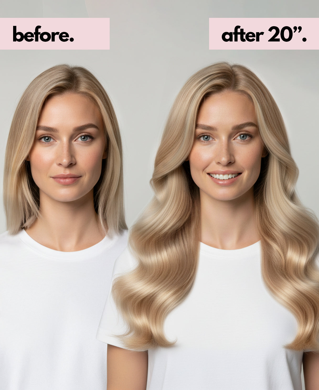 clip-in hair extensions champagne blonde.