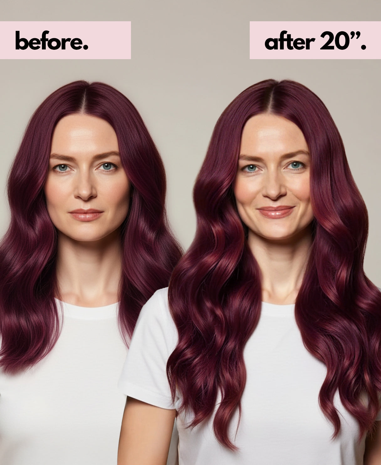 clip-in hair extensions cherry red.