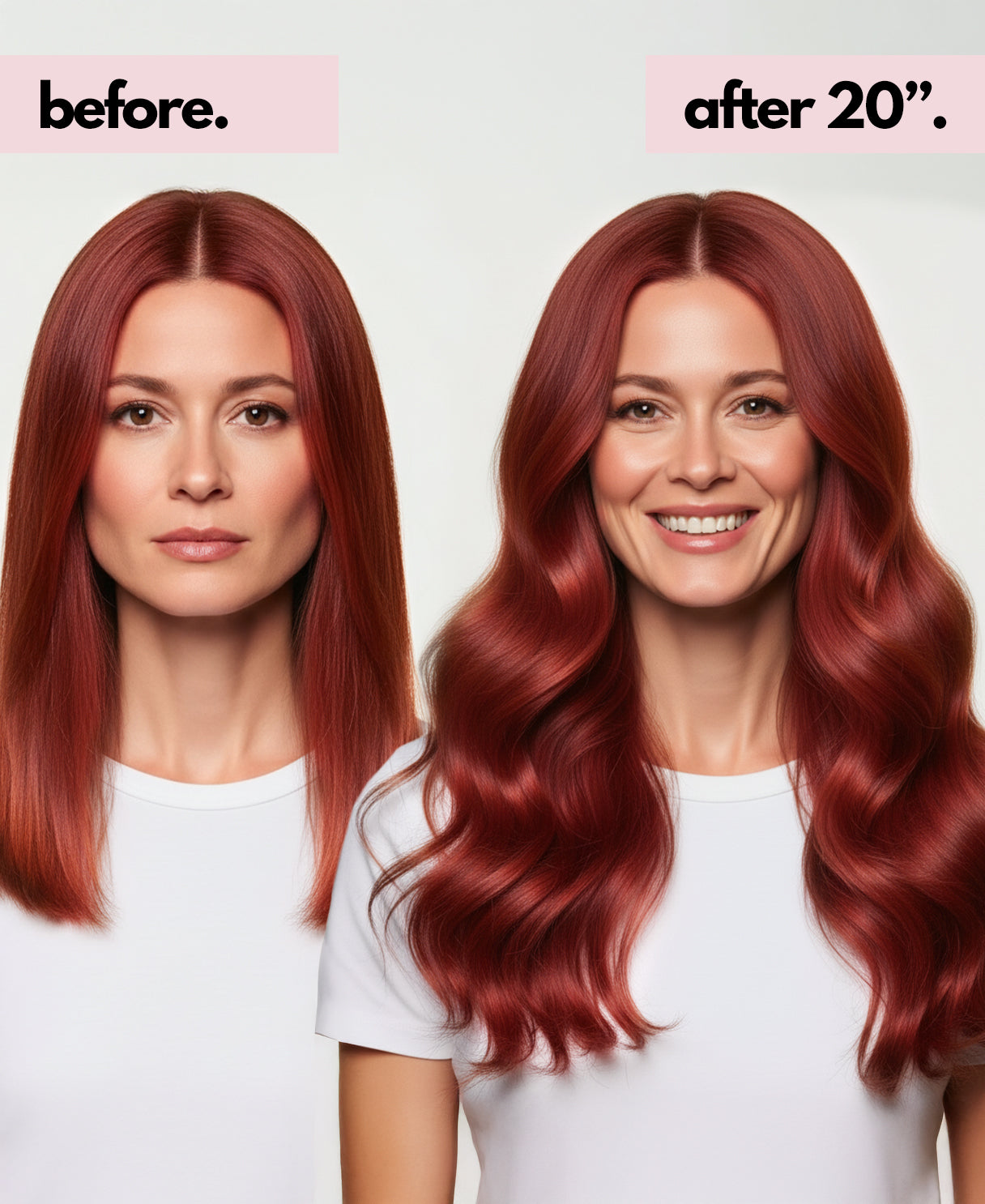 invisible clip-in hair extensions copper.