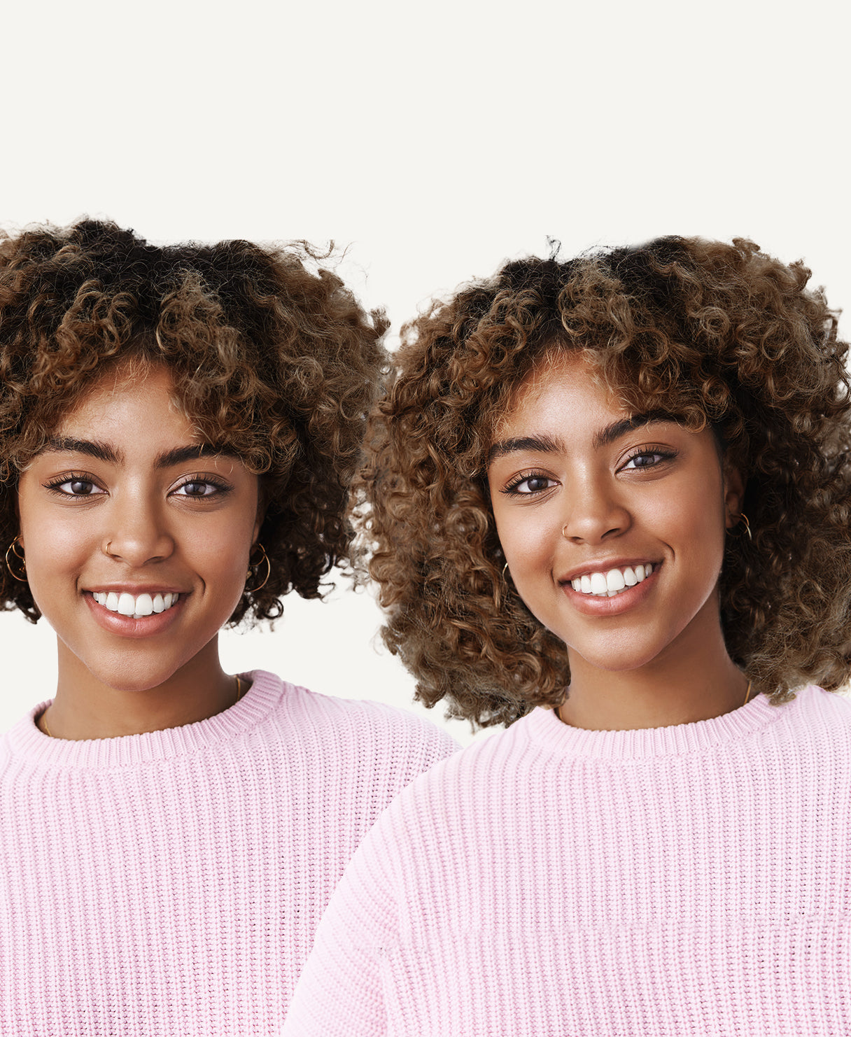 curly (3A curls) clip-in extensions light brown.