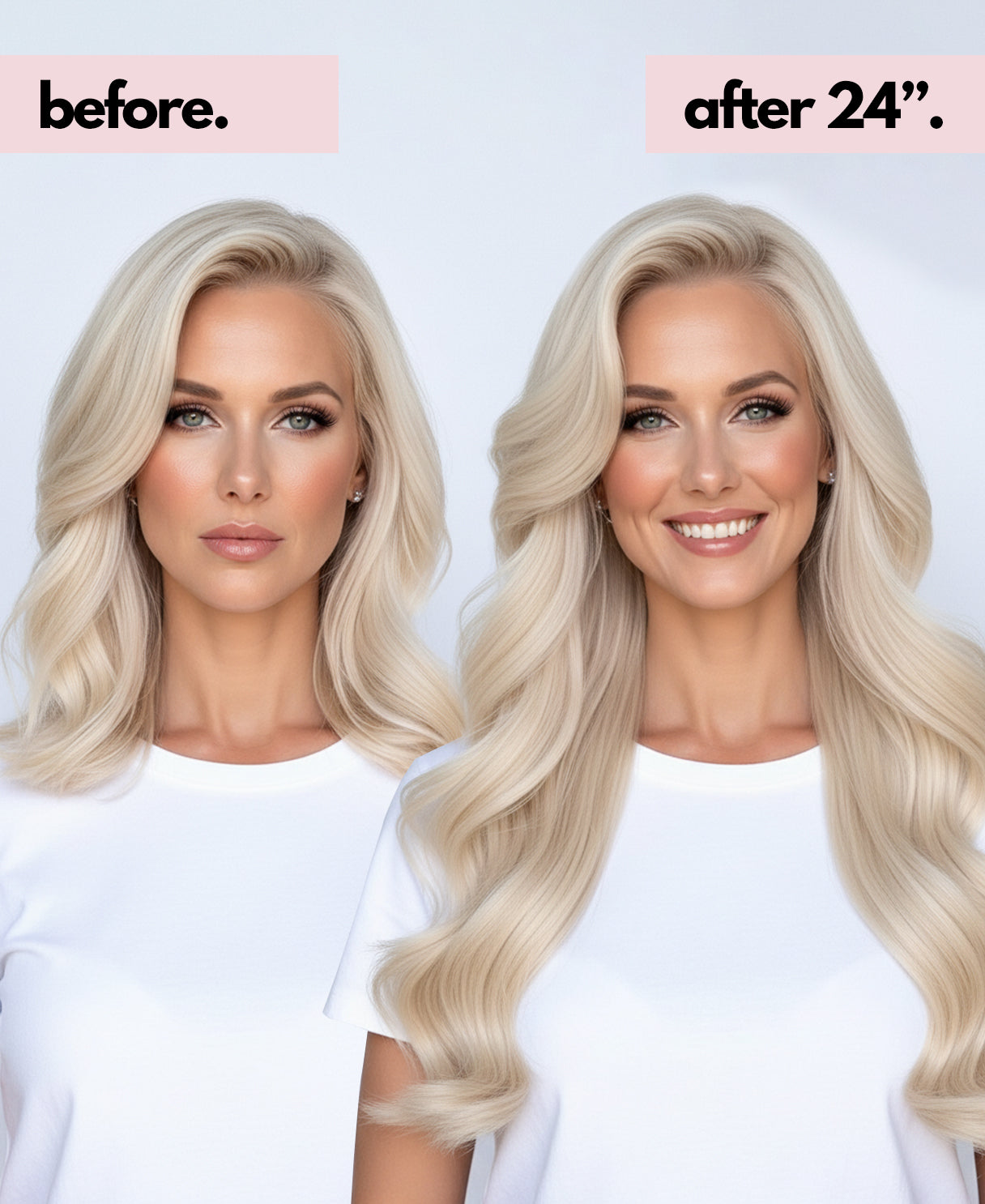 clip-in hair extensions icy blonde.