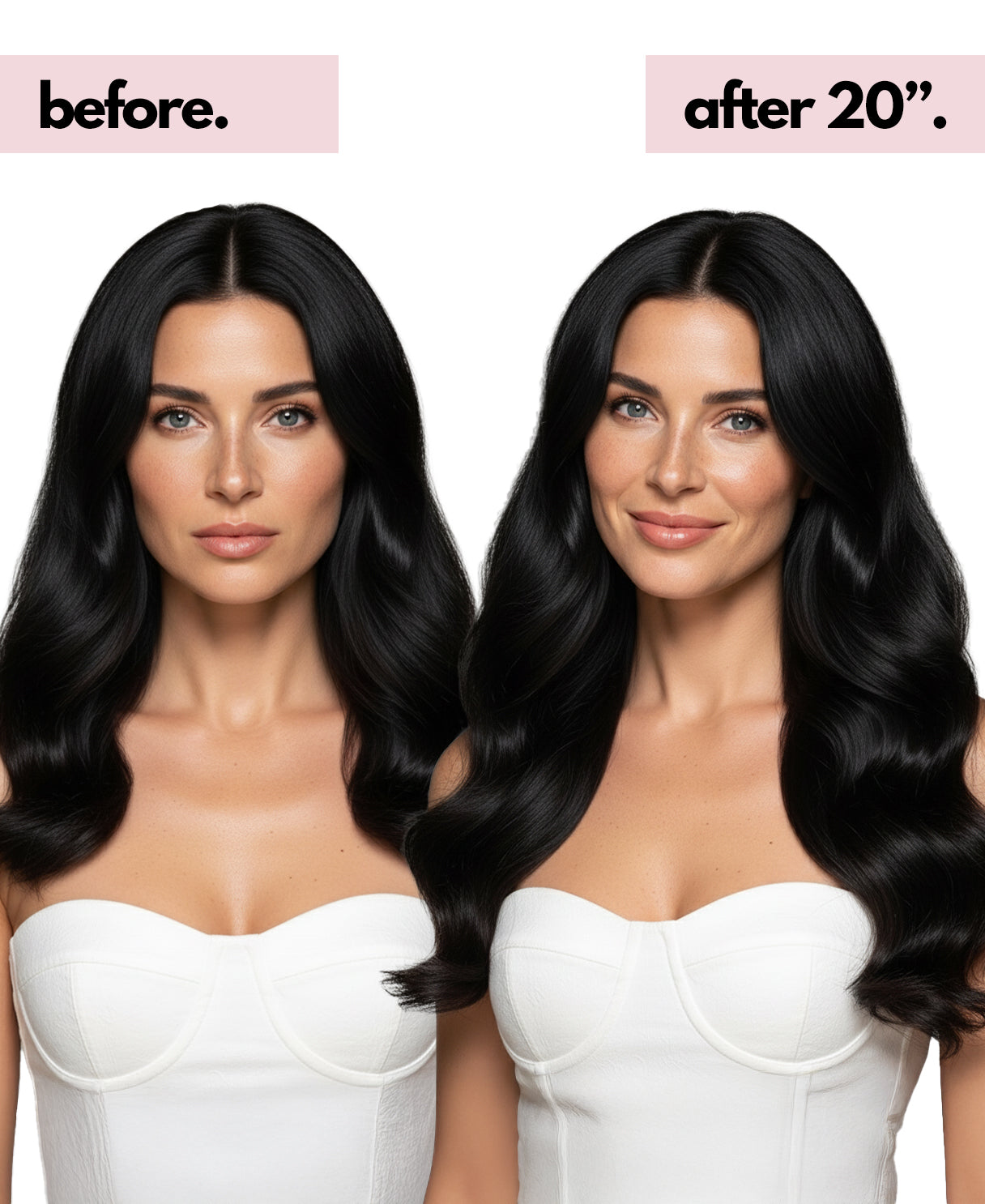 invisible clip-in hair extensions jet black.