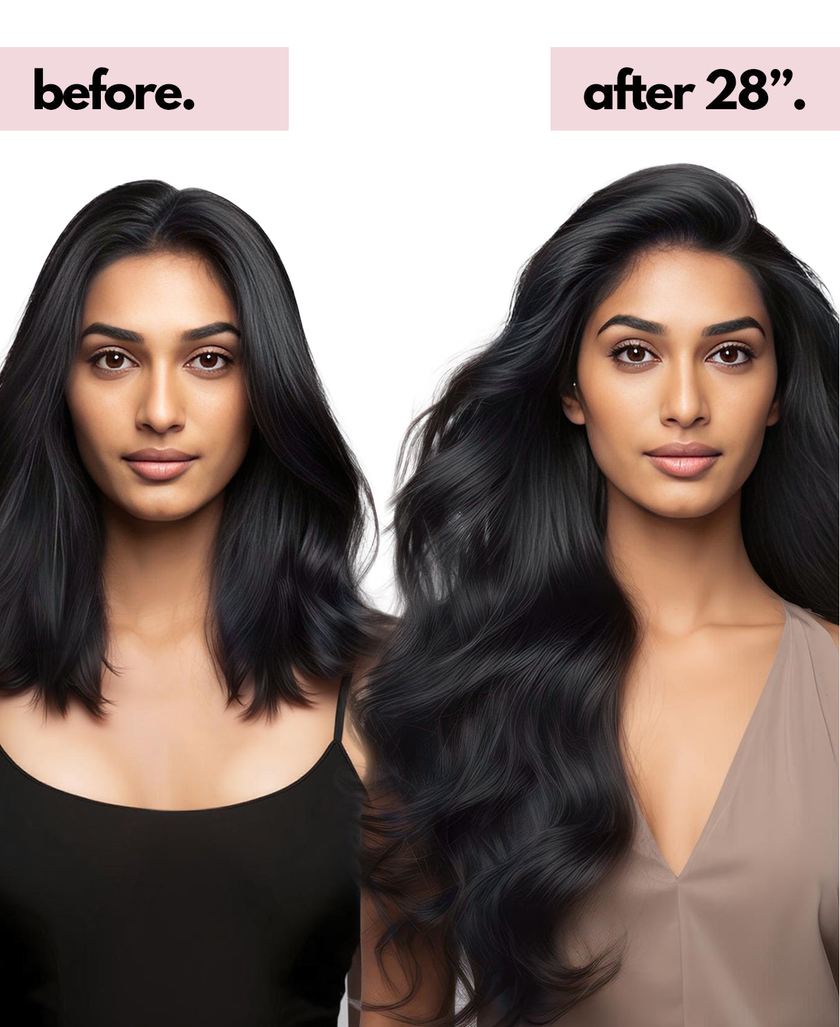 clip-in hair extensions jet black.