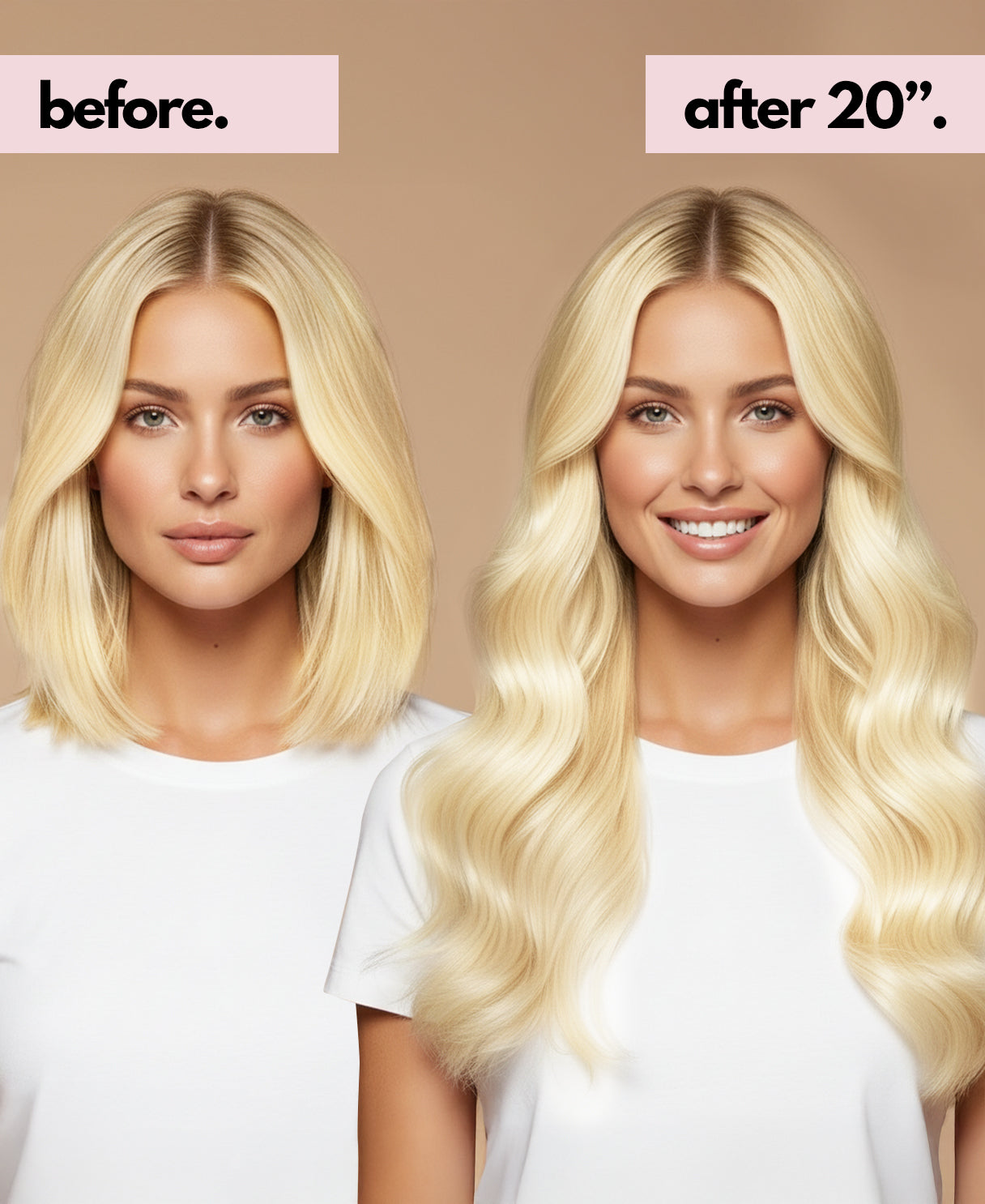 invisible clip-in hair extensions light blonde.